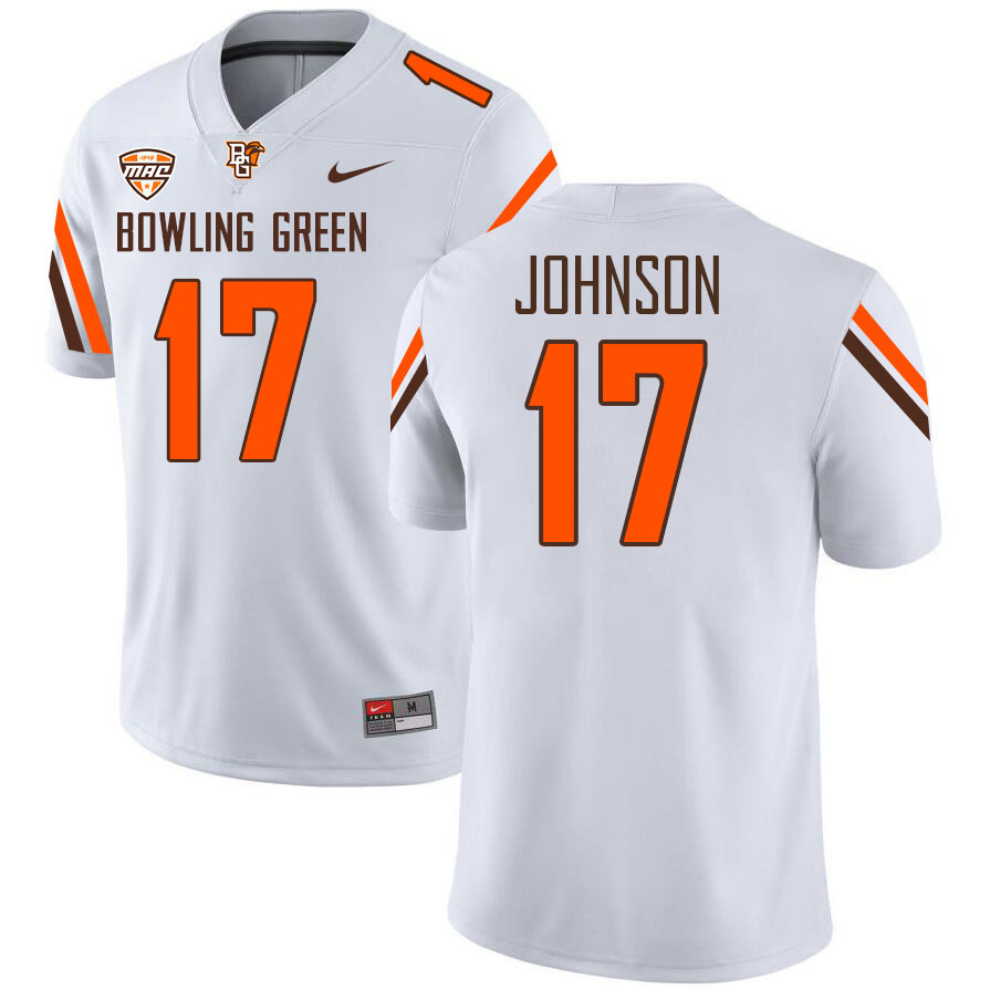 Bowling Green State Falcons #17 Trey Johnson College Football Jerseys Stitched-White
